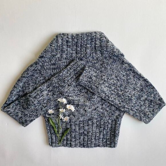 Y2K blue cropped cardigan - Picture 2 of 7